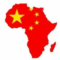 Carte Afrique et drapeau Chine